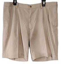 Polo ralph lauren mens pleated chino shorts classic fit 38x9 khaki casual vtg