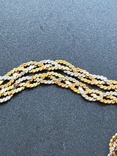 9ct Multi-Tone Gold Braided Twist S-Link Bracelet Fancy