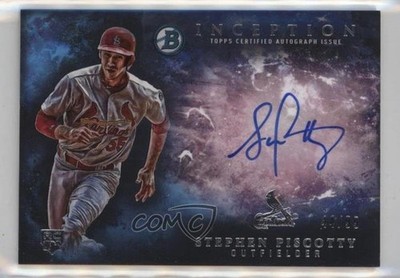2016 Bowman Inception Rookie Auto Blue 44/99 Stephen Piscotty #RA-SP Auto 12x6
