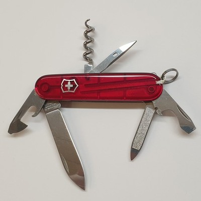 Victorinox Sportsman 84mm Rubin Rot Transparent + Zubehör - Portofrei