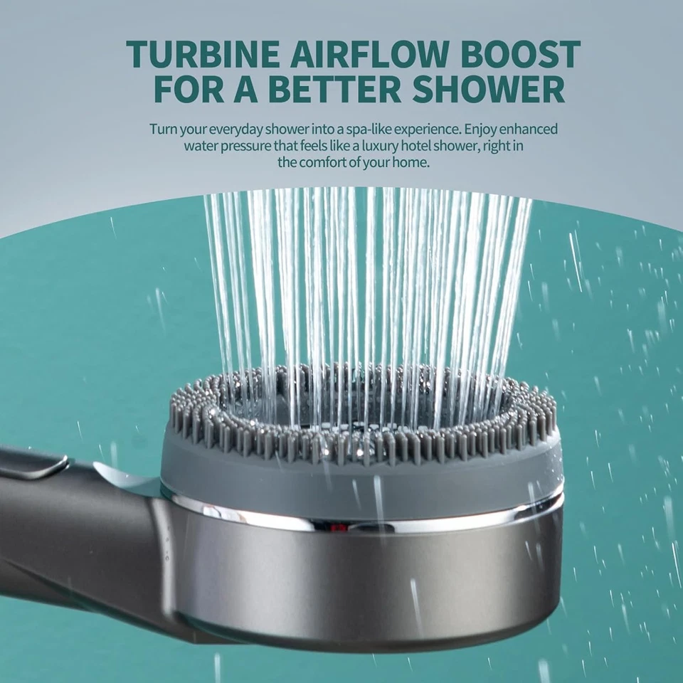 Wassersparender Duschkopf Anti-Kalk-Handbrause mit Filter Hochdruck-Duschkopf - Bild 2 von 4