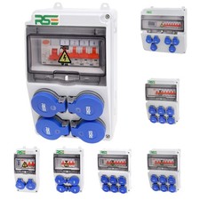 RSE BAUSTROMVERTEILER WANDVERTEILER KOMPLETT VERDRAHTET 230V SCHUKO MIT ZÄHLE...