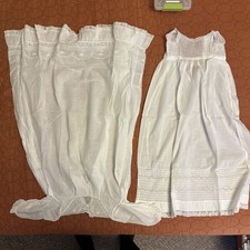 2 Vintage Christening Gown Baby Baptism Long Dress doll 