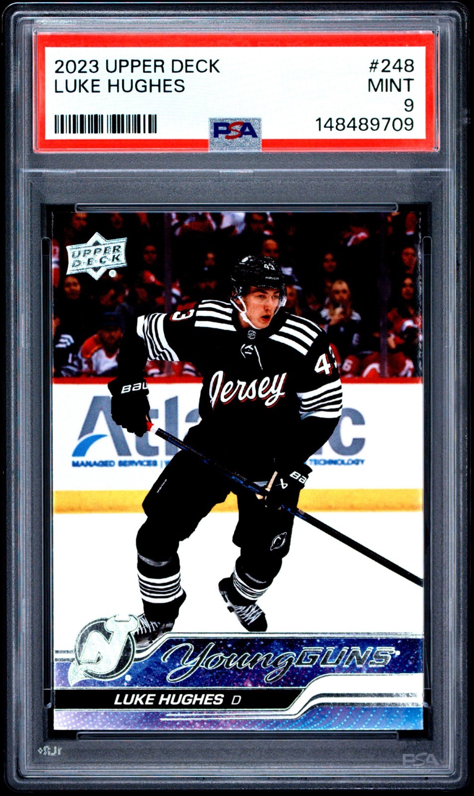 2023-24 Upper Deck Series 1 - Young Guns Luke Hughes #248 (RC) Psa 9