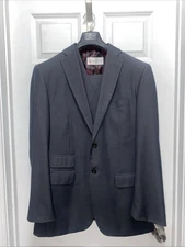 Gino Valentino Milano Luigi Botto Italy Gray Wool/Silk 3 Piece Suit Size 40R 34R