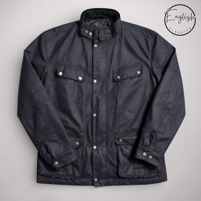 Barbour International Duke Wachsjacke Herren XL Navy