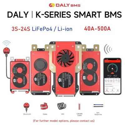 Daly Smart BMS 3S-24S 40A-500A Li-ion LiFePo4 Battery Bluetooth BMS with Balance