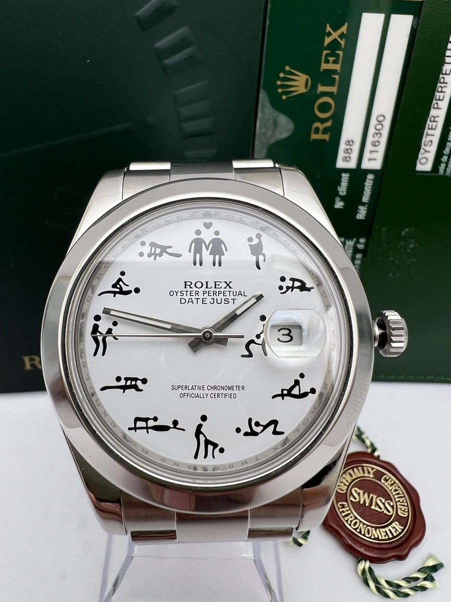 Rolex Datejust II 41mm 116300 Custom White Erotic Kama Sutra Dial