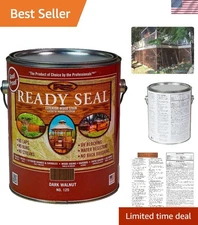 Ready Seal 1 Gallon Wood Stain & Sealer - Dark Walnut, Easy Application & UV ...