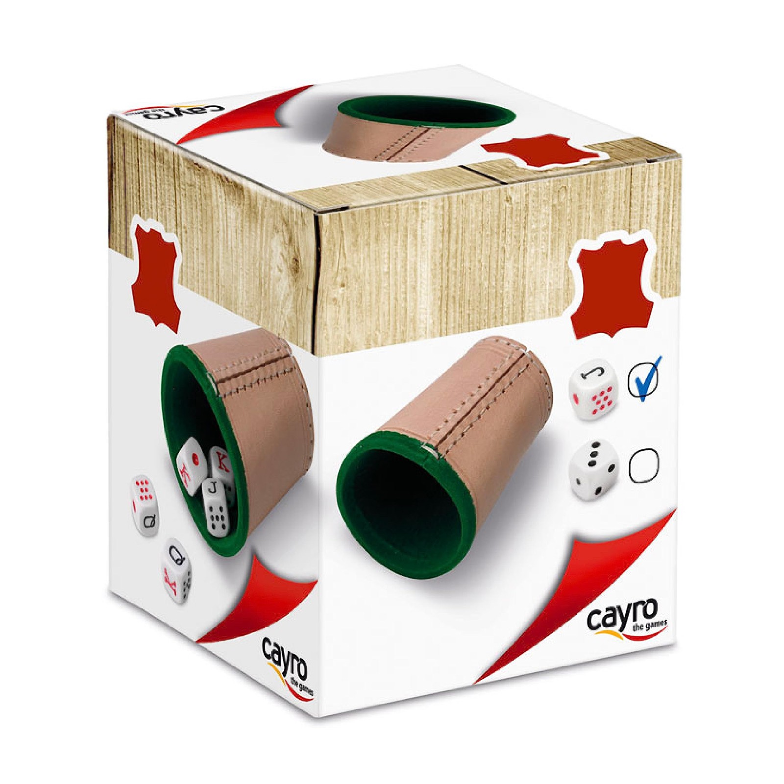 Игрушки Cayro, кожаный стаканчик S.L. и игральные кости для покера