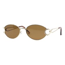 Women  s Designer Inspired Rhinestone Oval Sunglasses Metal Frame UV400