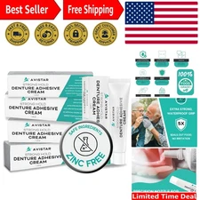 Extra Strong Waterproof Denture Adhesive Cream - Zinc & Fluoride Free, 5 Pack