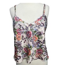 Victorias Secret 90 Y2K Gold Label Cami Top Floral Satin Romantic Coquette Small
