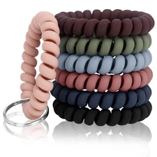 BIHRTC Wrist Key Chain Spring Flexible Spiral Wrist Coil Sauna Keychain 7