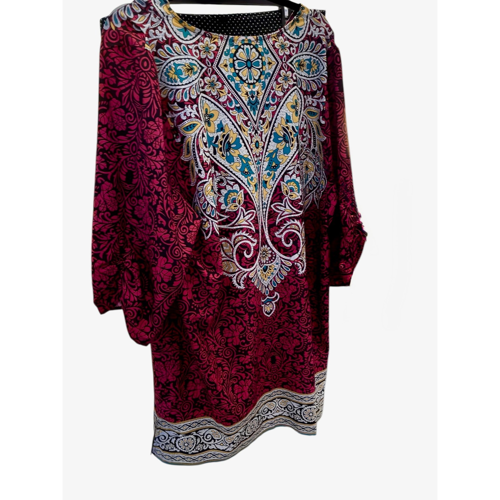 Urban Coco Red Asian Inspired Blouse NWT - XXL image 4