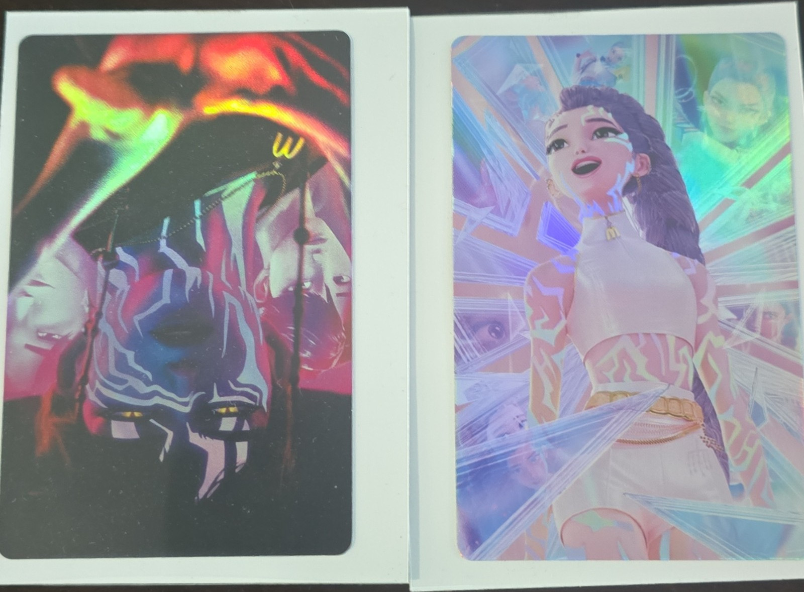 Mcdonalds kpop demon huntere rare chase pair Holographic Cards Lot (2)