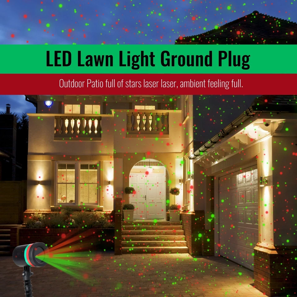 Christmas Moving Laser LED Projector Light Xmas Party Outdoor RGB Landscape Lamp - Image 4 of 4
