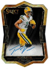 2016 Panini Select Gold Wave Die-Cut Prizm Auto /10 Trevor Davis Packers