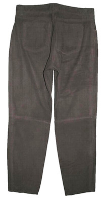 -JOHN F. GEE- LEATHER JEANS Mens Nubuck Leather Trousers Brown Size 52 Approx W35 / L33