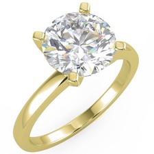 2.22 Ct Round Cut VVS2/I Solitaire Diamond Engagement Ring 14K Yellow Gold
