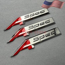 3pcs For Acura A-spec Aspec Fender Rear Badge Sport Emblem Stickers Chrome Red