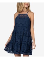 SPEECHLESS Womens Shift Short Dress Lace Pocketed Sleeveless Halter