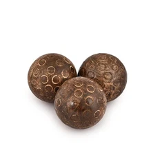 Decorative Balls Mango Wood Round Balls Set of 3 Individual Use Ideal for Use...