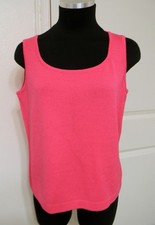 ST. JOHN Women's Pink Knit Tank Top Size M Made in USA