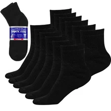 6 Pairs Diabetic Ankle Socks Mens Womens Non Binding Loose Fit, Comfort Wear