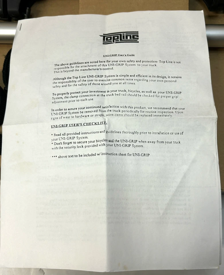 Sistema portabicicletas Top Line Uni-Grip 2 de colección para plataforma de camioneta *sin usar-sin bloqueo Foto 3 de 4