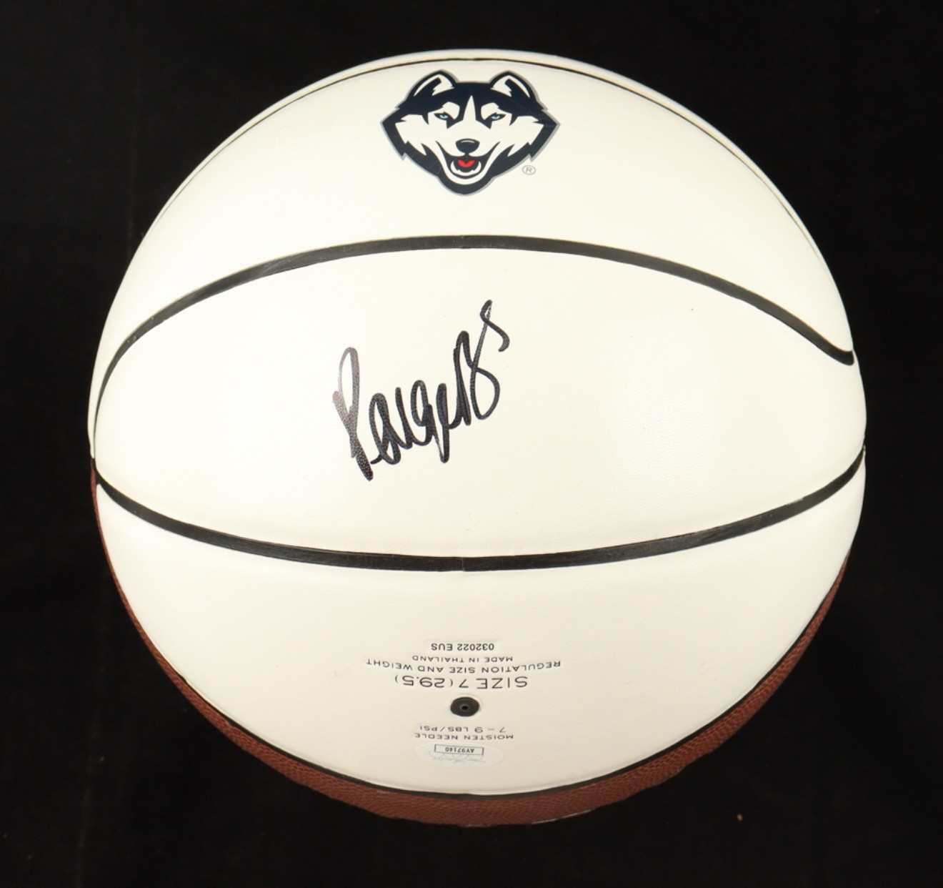 PAIGE BUECKERS SIGNED AUTOGRAPHED UCONN HUSKIES NIKE LOGO BASKETBALL JSA 