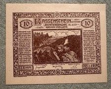 1920 Austria Hinterbruhl Notgeld 10 Heller Note