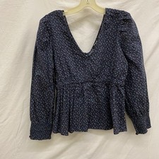 NWT Madewell Woman's Sz Small Tie-Back Peplum Top in Campden Daisies