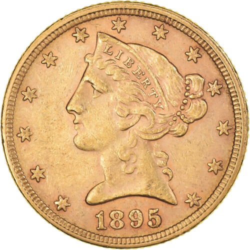 [#1120371] Moneta, Stati Uniti, testa corona, $5, mezza aquila, 1895, Stati Uniti d'America, int - Foto 1 di 2