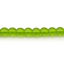 Olivine Green Transparent - 50 6mm Round Czech Pressed Glass Druk Beads