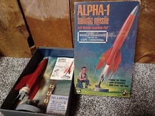 AMSCO ALPHA-1 BALLISTIC MISSILE TOY ROCKET SET BOXED 1960s