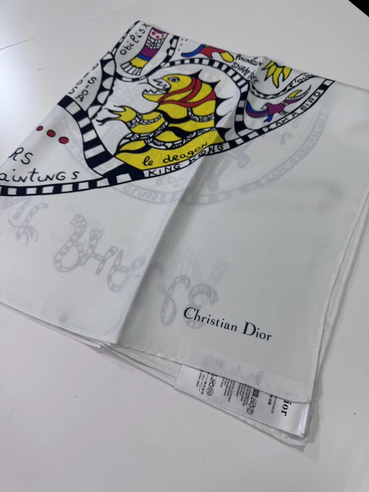 Женский шарф Dior из 100% soie, размер 70Х70см