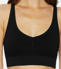 Coobie Women Black Stretch VNeck Racerback Yoga Fusion Sports Bra One Size 10248