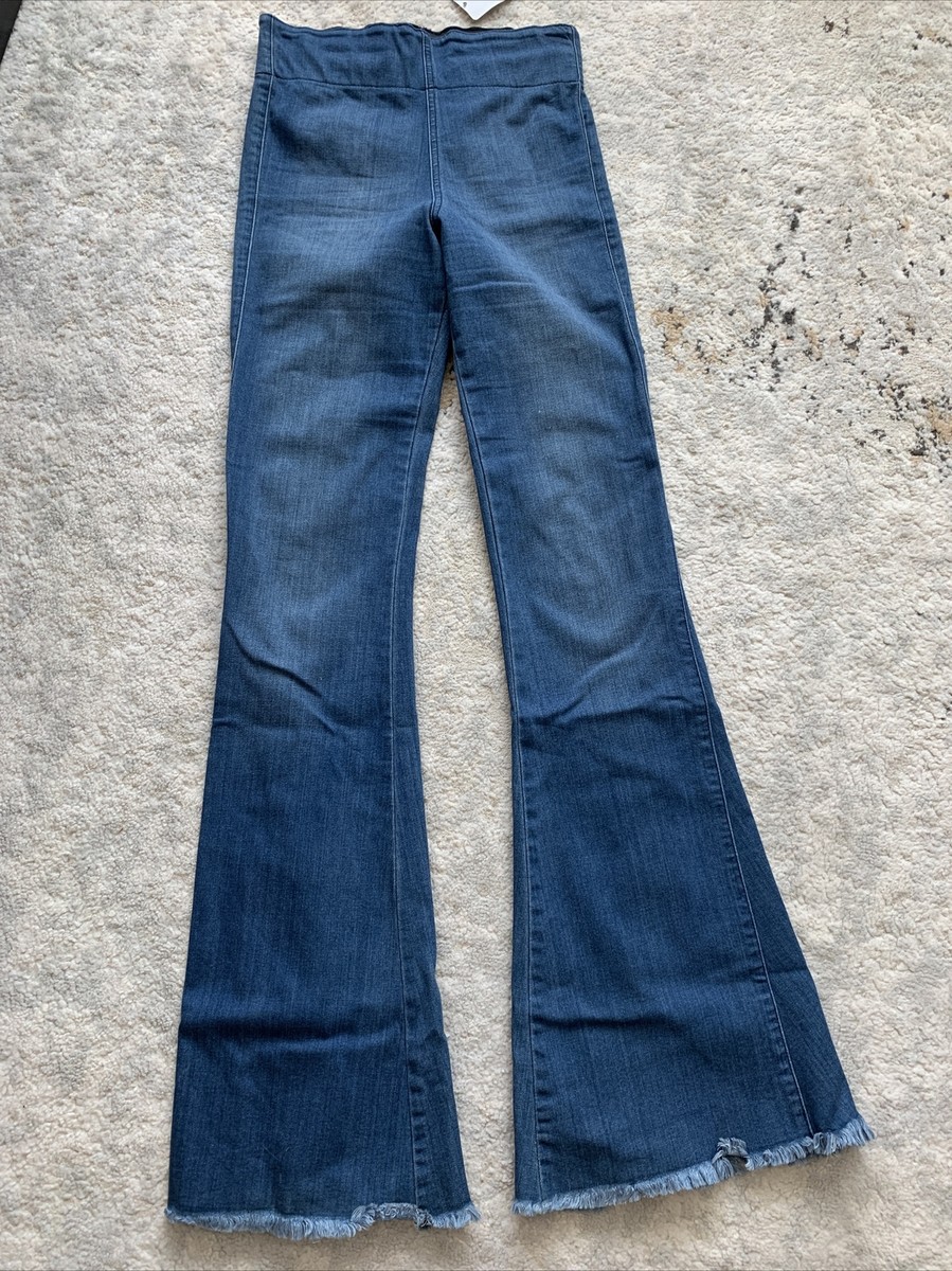 NEW Show Me Your Mumu Blue Stretch Berkeley Bells Bell Bottom Soft