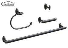 Creathome Four Piece Bathroom Accessories Set Stainless Steel Wall Mounted