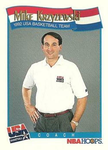 MIKE KRZYZEWSKI Duke / USA Basketball Team 1991-92 NBA Hoops Coach