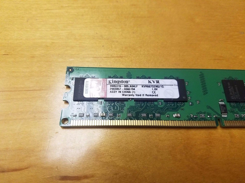 Kingston PC2-5300 DDR2-667 1GB DIMM 667MHz SDRAM RAM Desktop Computer Memory RAM - Image 2 of 2