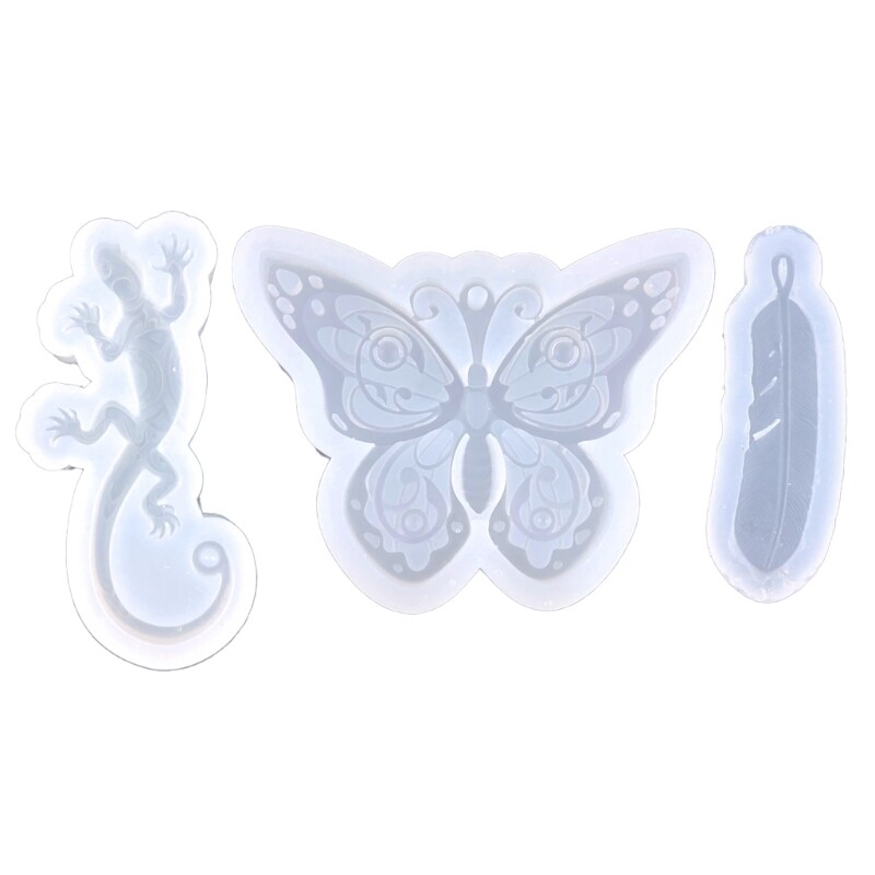 Glossy DIY Semi-Stereoscopic Butterfly Keychain Mold for Epoxy Resin Jewelry