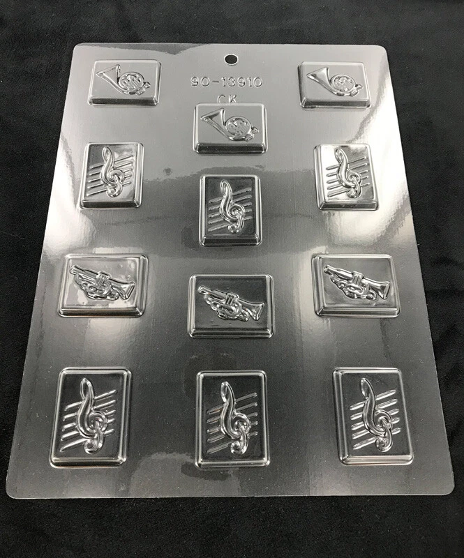 Музыка шоколад конфеты форма, CK 13910, лот из 2 форм, ключ и инструменты новый - Изображение 2 из 2