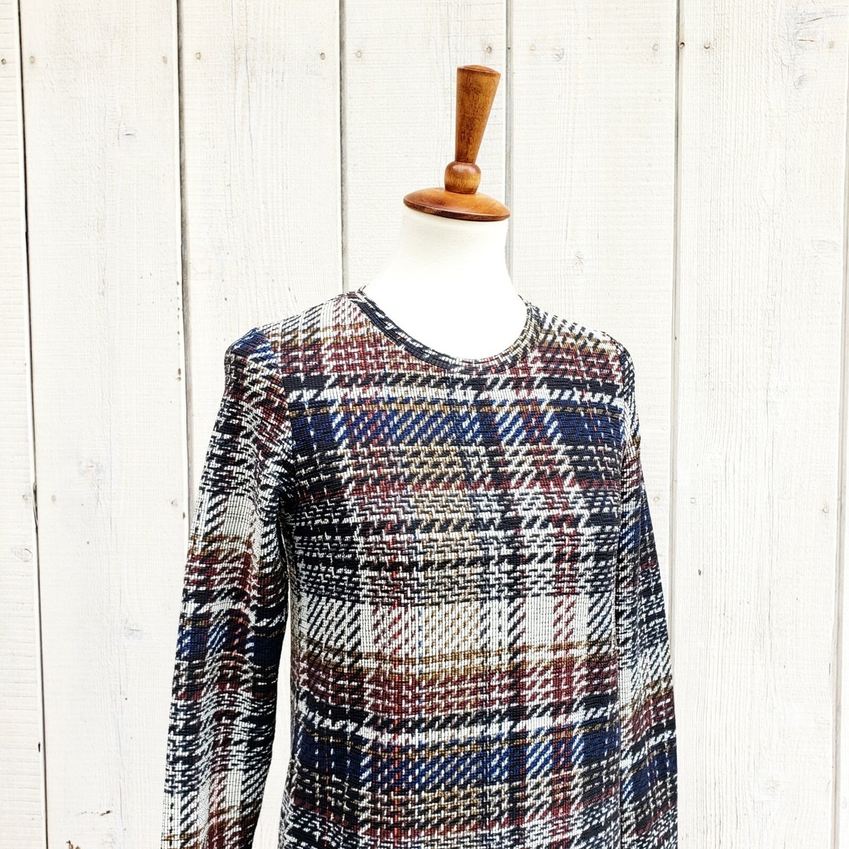 Zara Check Print Long Sleeve Dress Size M | eBay Zara Check Print Long Sleeve Dress Size M | eBay