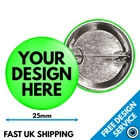25mm Neon Custom Badges • Personalised Printed Badge • Hen Stag Promotional