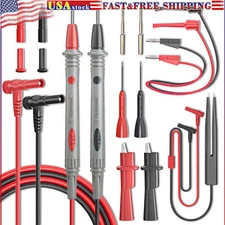 Multimeter Test Lead Kit Digital Electrical Test Probe Alligator Test Tweezer