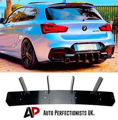 For BMW 1 Series F20 F21 LCI Rear Shark Fin Diffuser Gloss Black Body 2015-19
