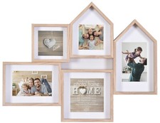 Wall Hanging Deep Set Wood Multi Aperture Photo Picture Frame Hold 3 or 5 Photos