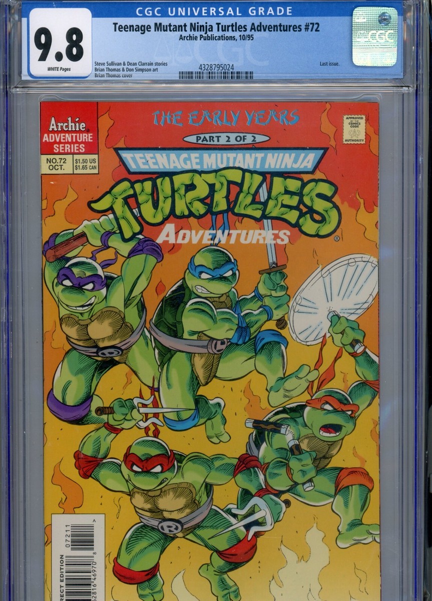TEENAGE MUTANT NINJA TURTLES ADVENTURES #72 MT 9.8 CGC LAST ISSUE